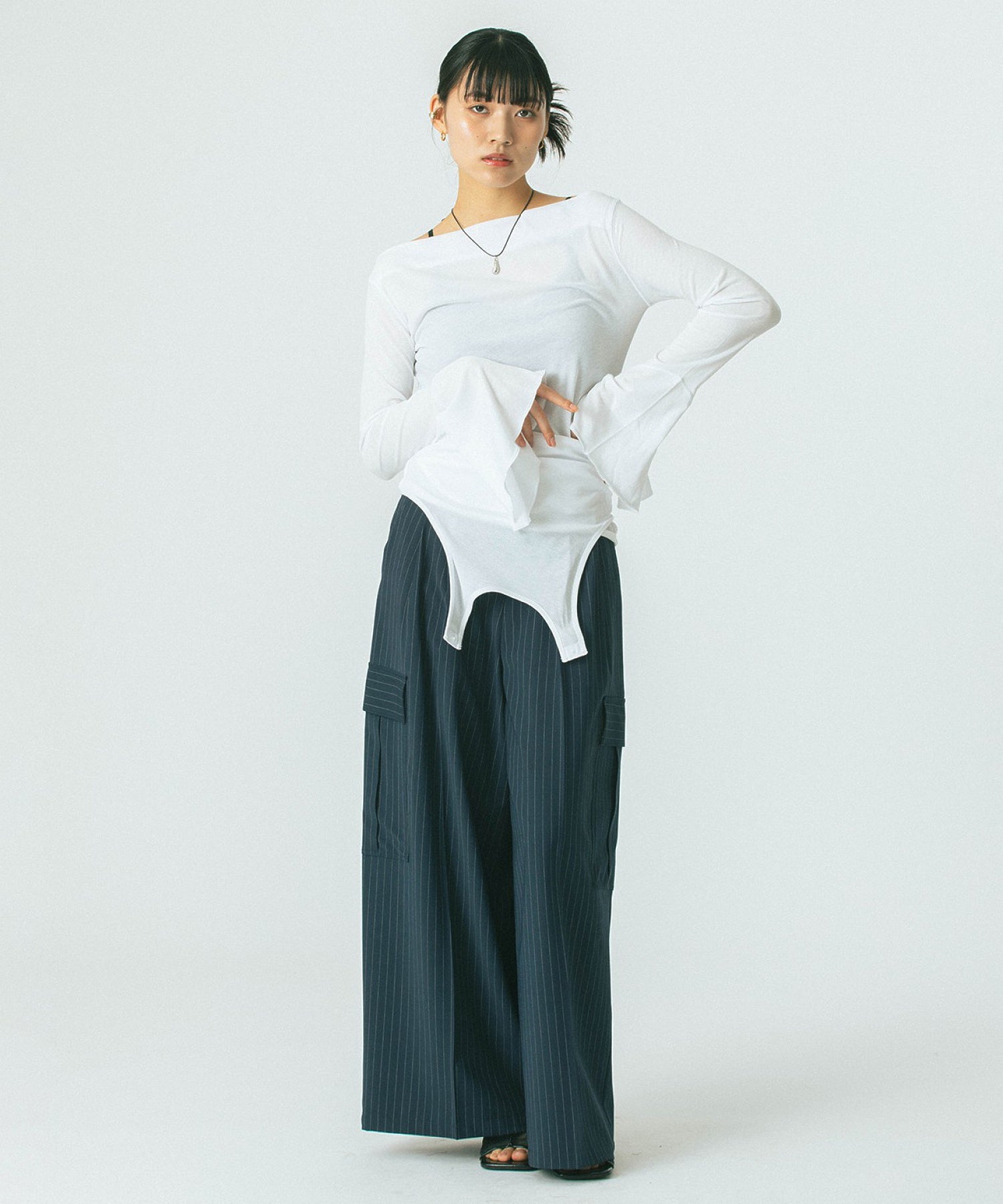 CREOLME/SUITING WIDE PANTS