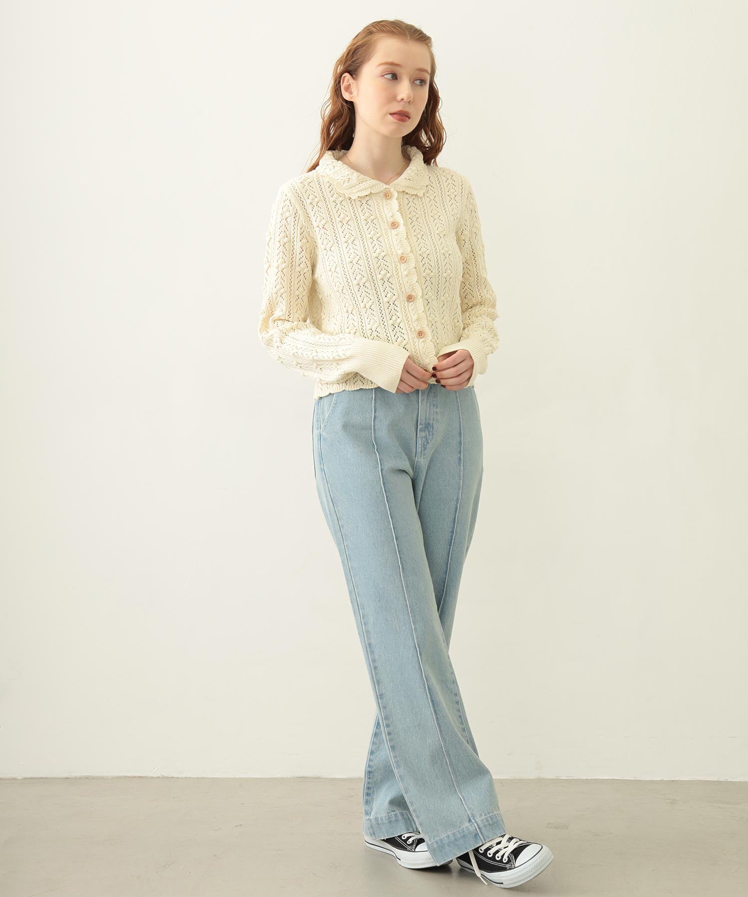 OPENWORK KNIT CARDIGAN