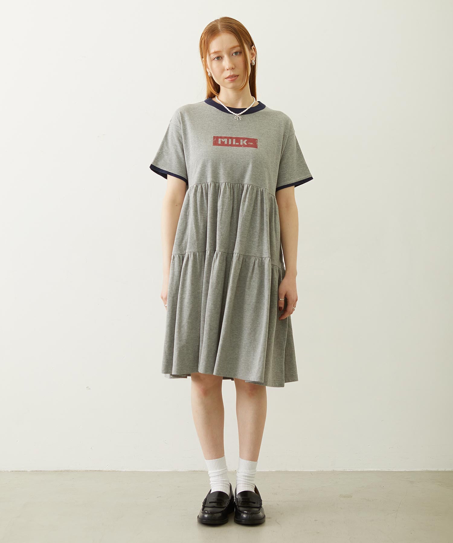 BAR LOGO TIERED DRESS