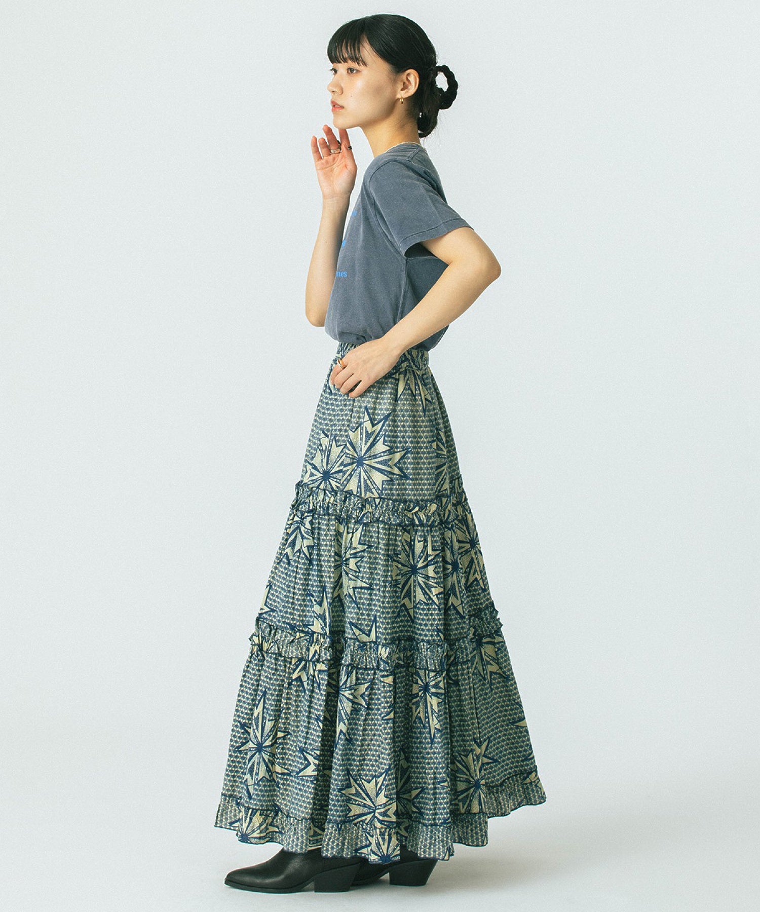 mag.by c/PRINT TIERED SKIRT