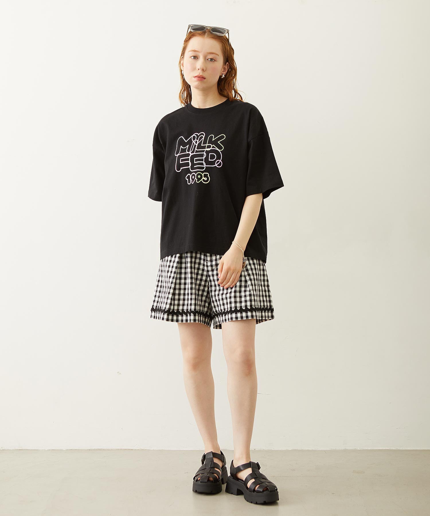 TRIMMED GINGHAM CHECK SHORTS