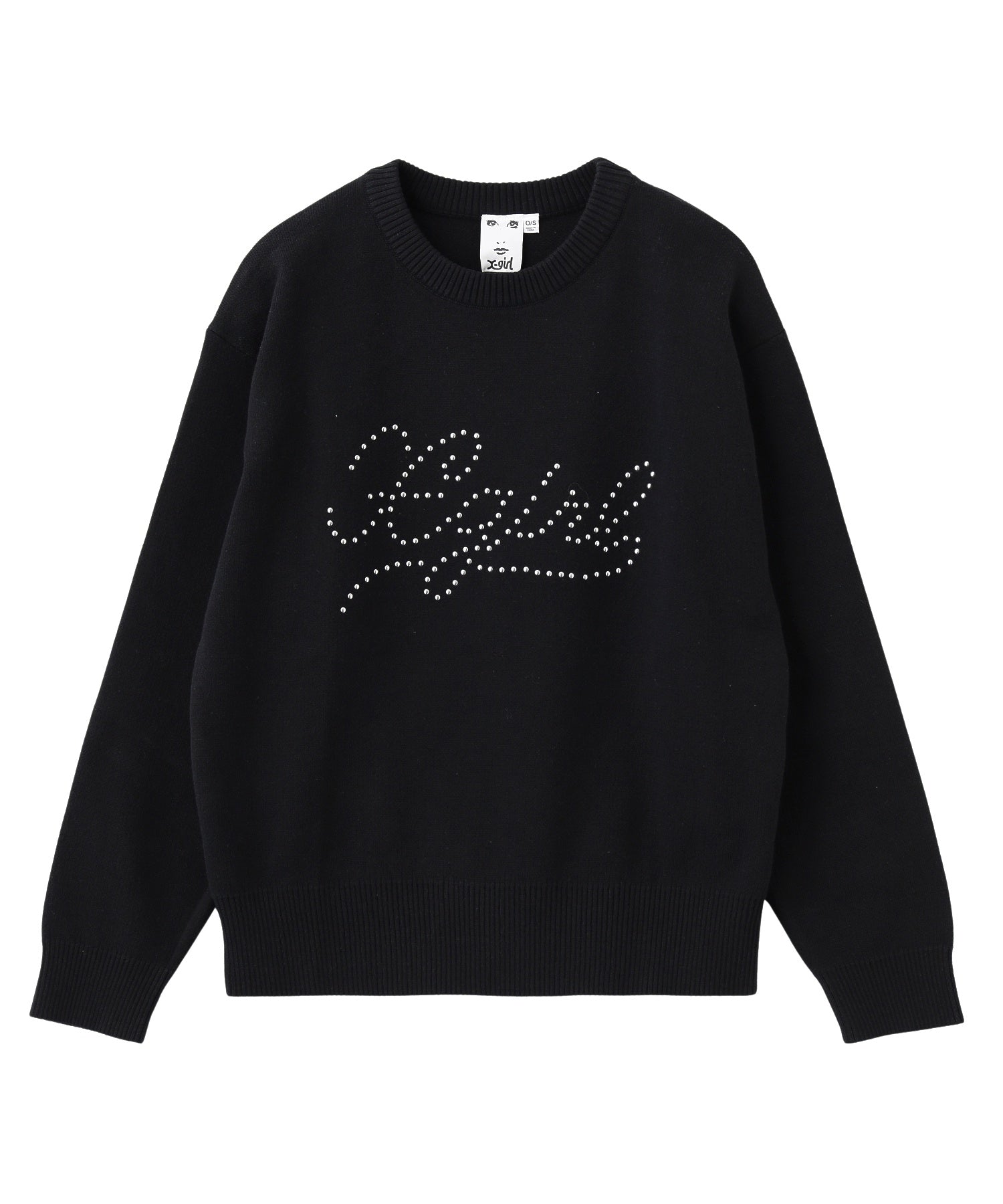 STUDDED LOGO KNIT TOP