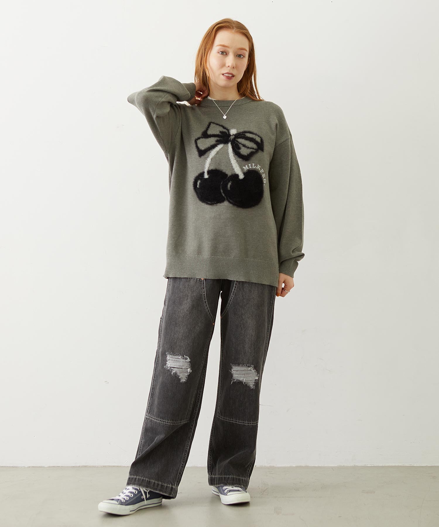 CHERRY LOGO KNIT TOP