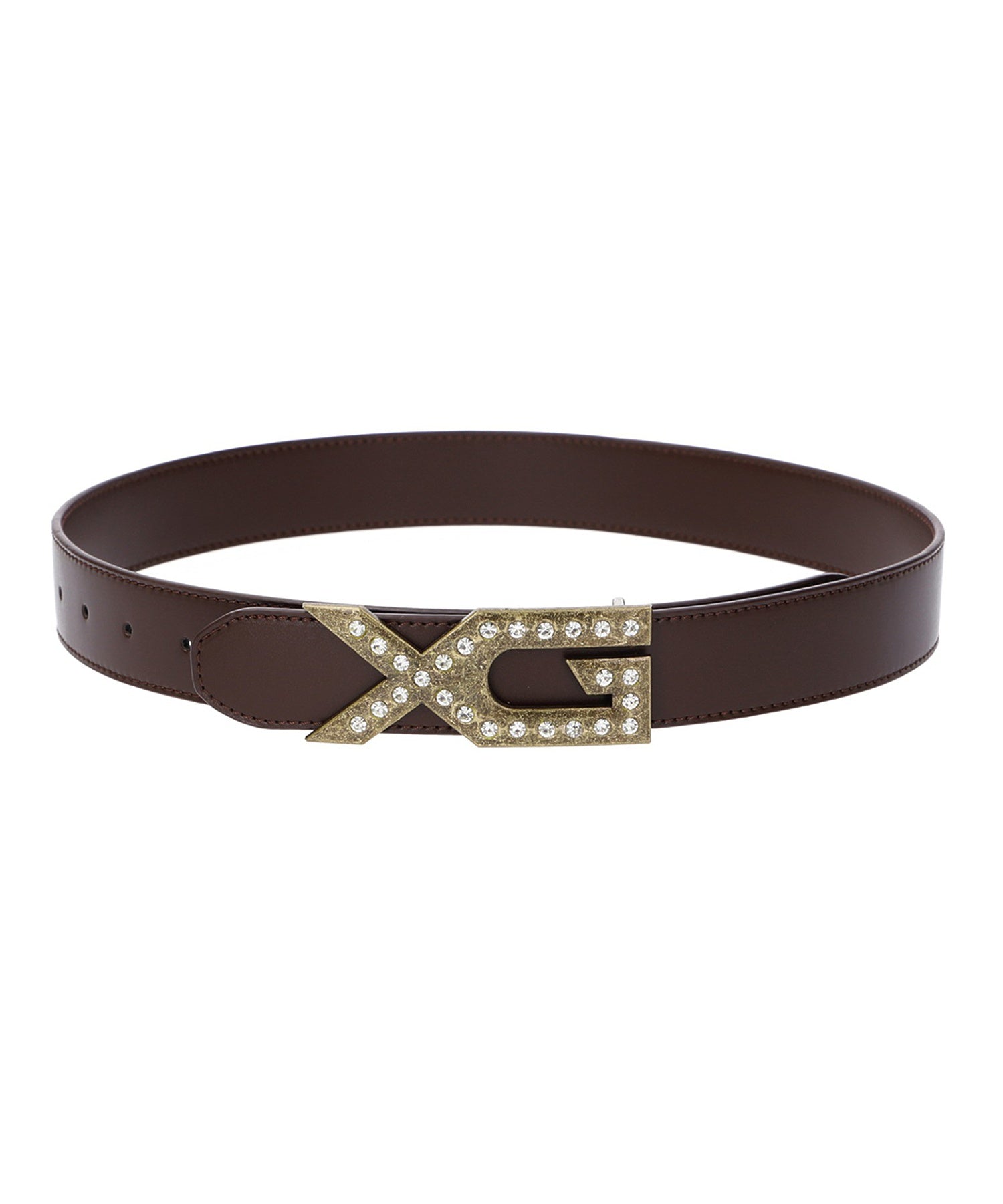 XG EMBLEM BUCKLE FAUX LEATHER BELT