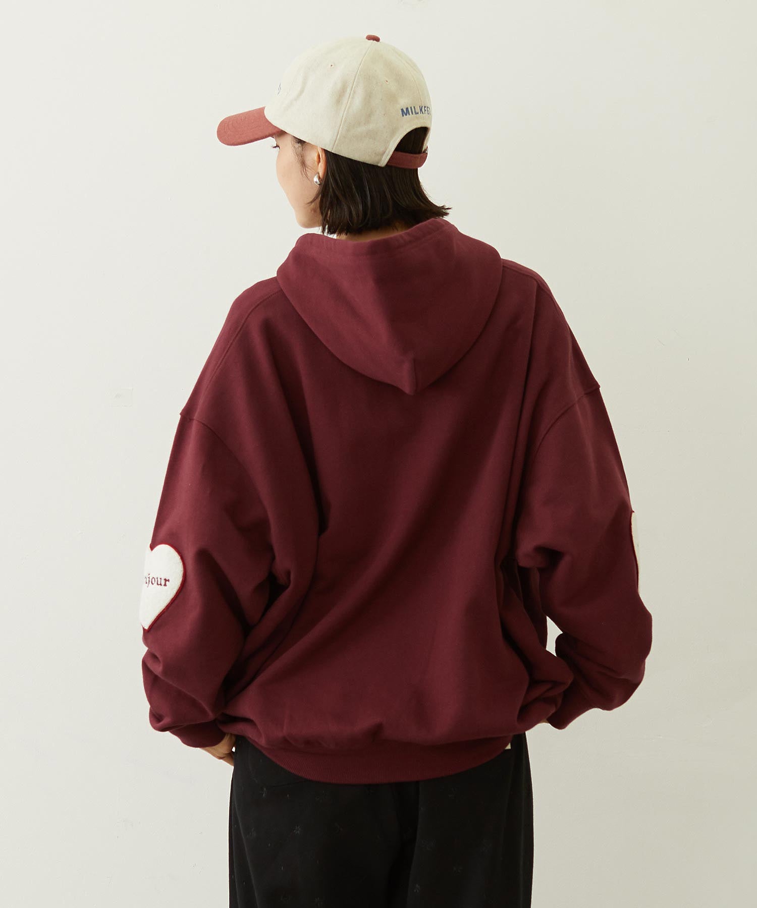 HEART ELBOW PATCH SWEAT HOODIE