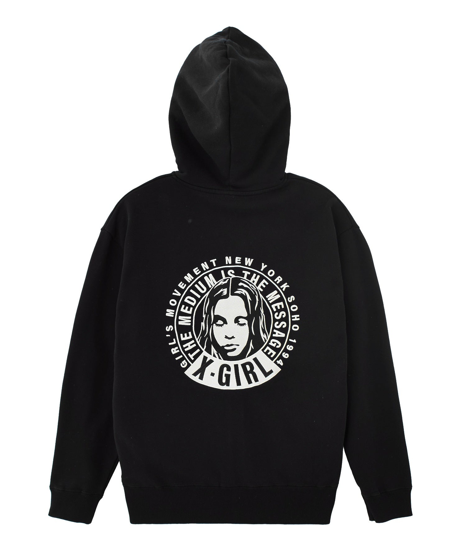 CIRCLE MESSAGE AND FACE ZIP UP SWEAT HOODIE