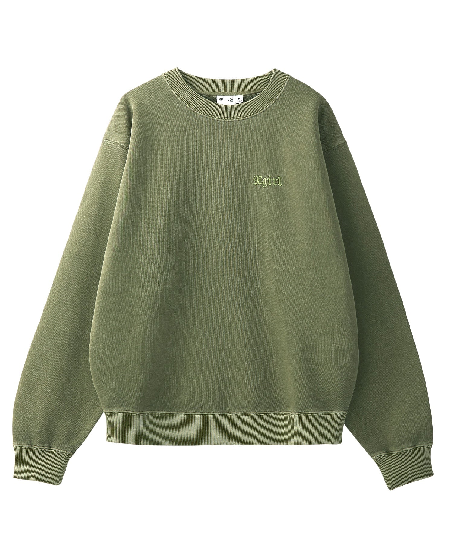 LOGO PATCH PIGMENT DYED CREWNECK SWEAT TOP