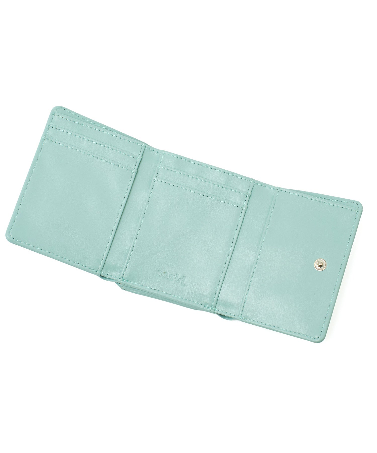 OVAL LOGO CLASP FAUX LEATHER MINI WALLET