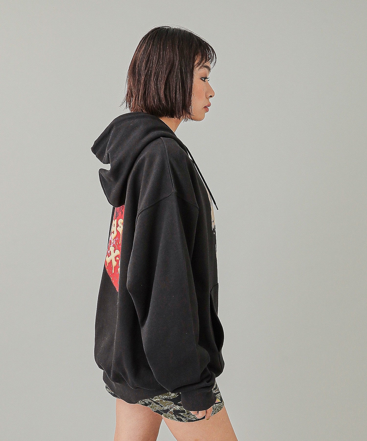 X-girl x HYSTERIC GLAMOUR SCULL AND BERRY HOODIE