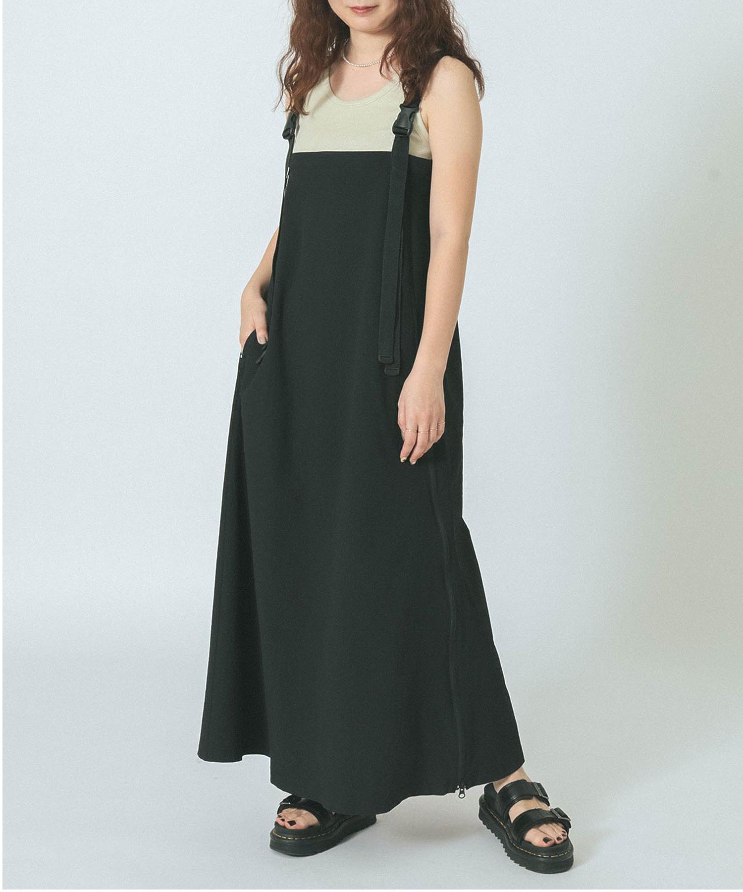 THOUSAND MILExGENE HEAVENS/ZIP FRONT SUSPENDER JUMPER SKIRT DRESS