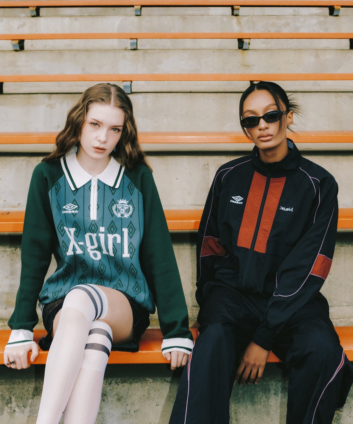 X-girl x UMBRO WIDE LEG TRACK PANTS