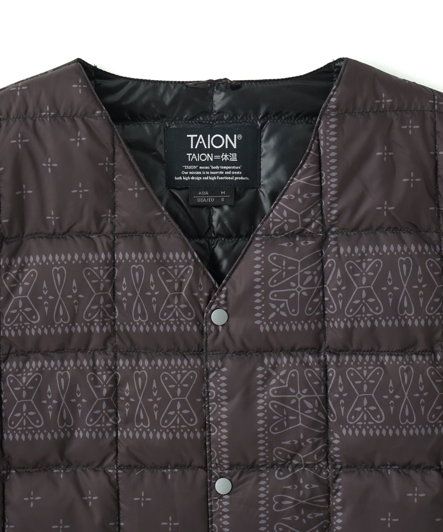 TAION/タイオン/V NECK BUTTON DOWN VEST/TAION-001