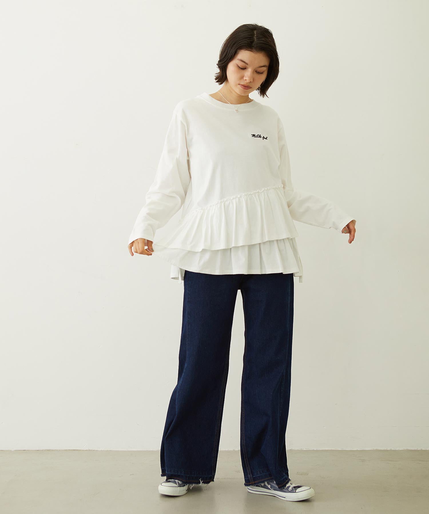 ASYMMETRIC FRILL TOP