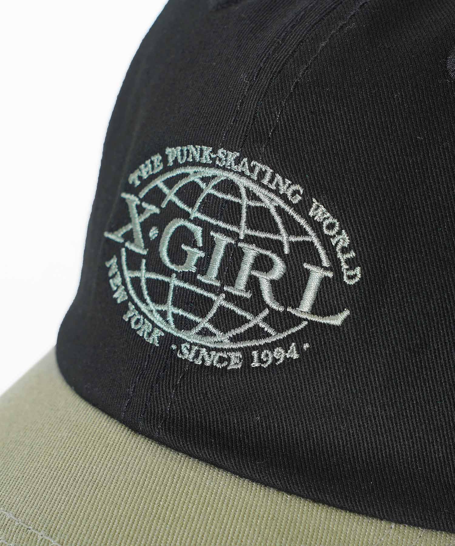 X-GIRL WORLD LOGO 6PANEL CAP