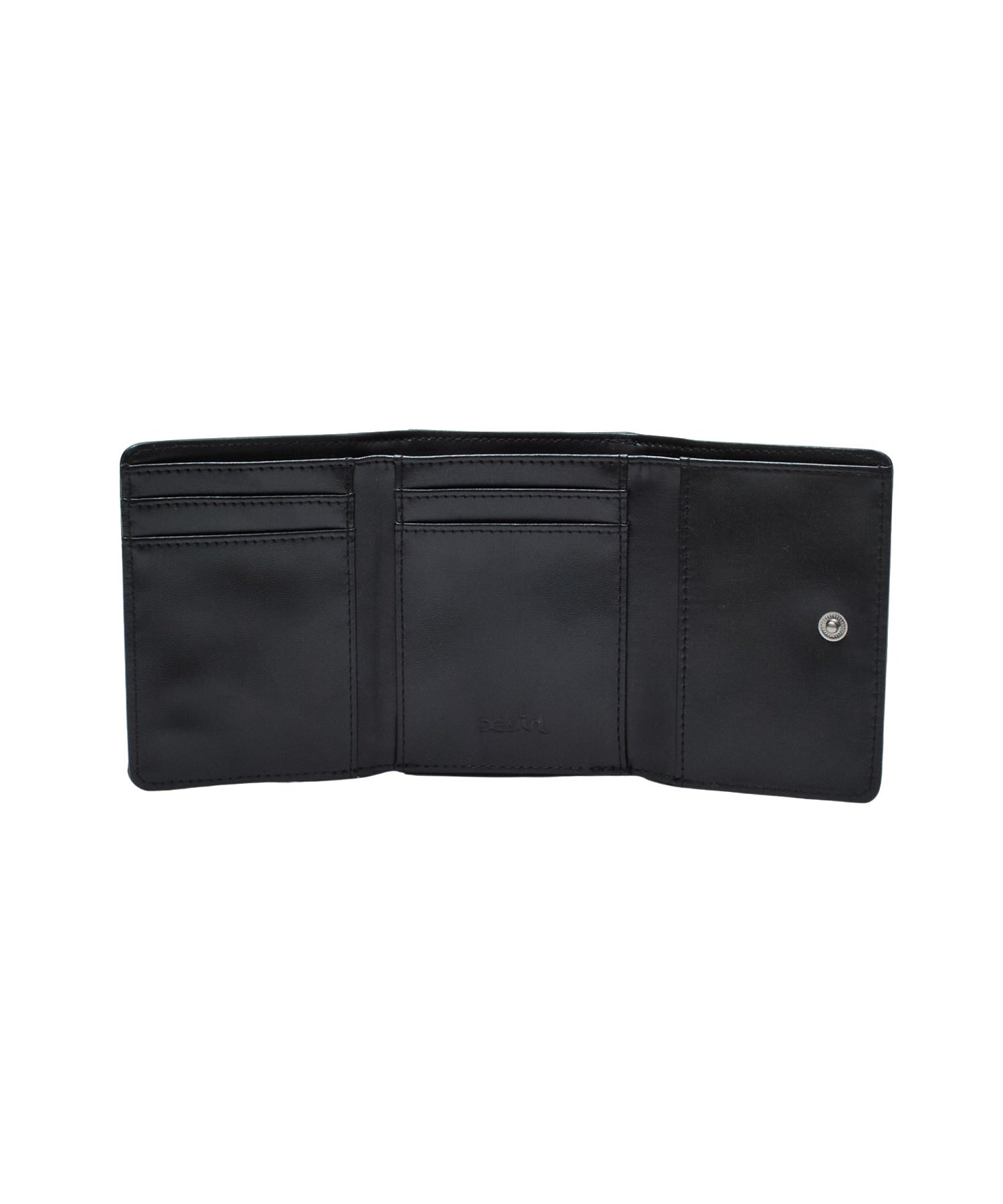 METAL XG EMBLEM FAUX LEATHER MINI WALLET