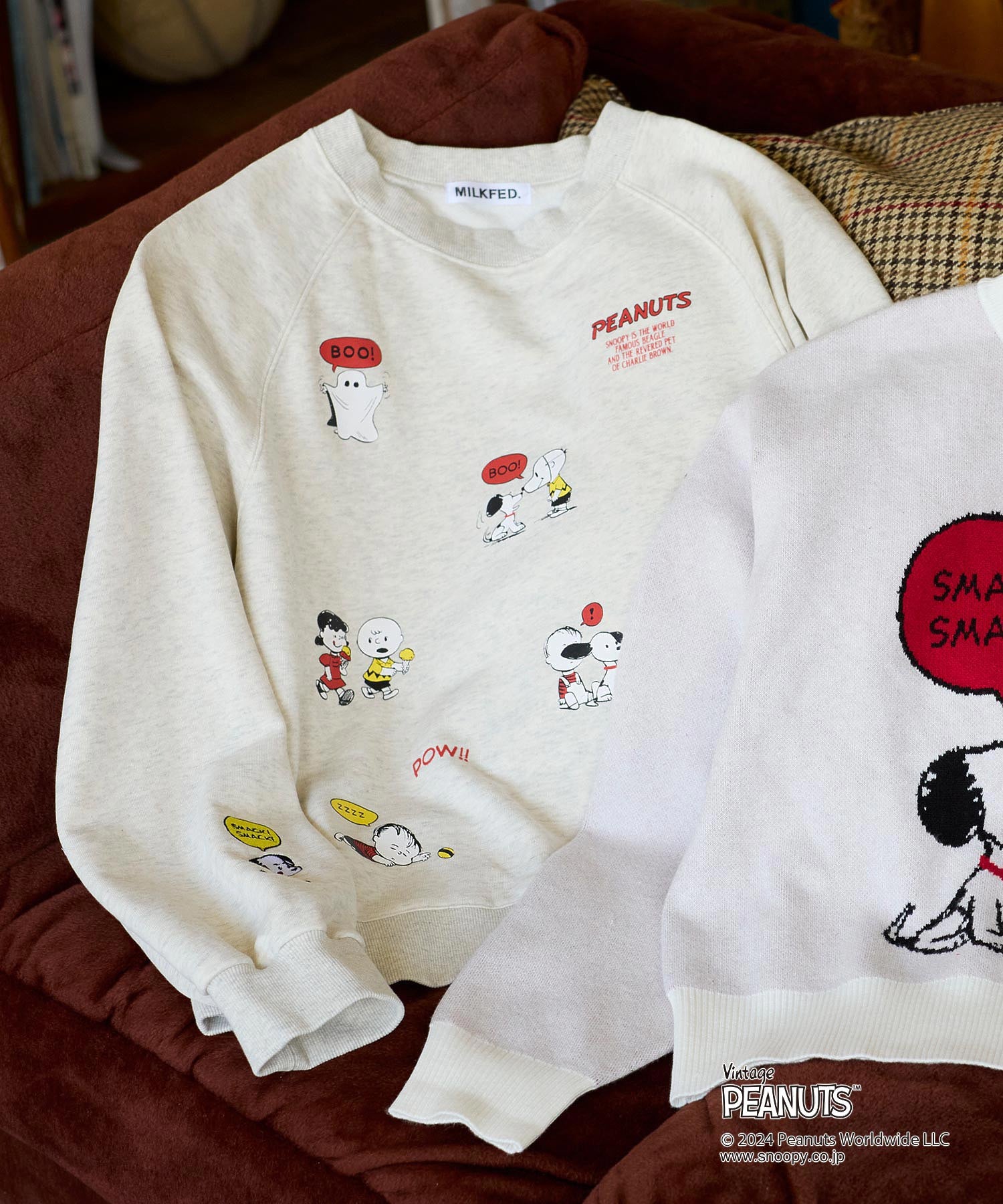 MILKFED.× PEANUTS 75th SWEAT TOP