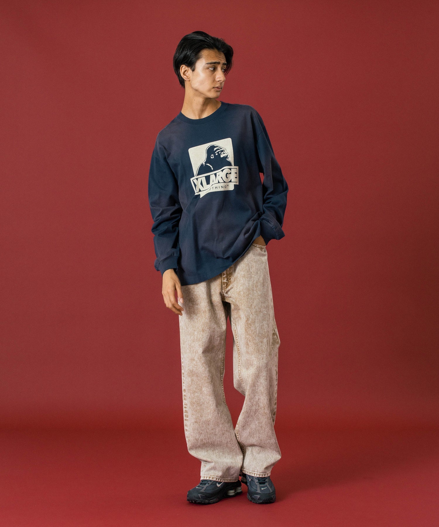 DISCHARGE PRINTED OG L/S TEE