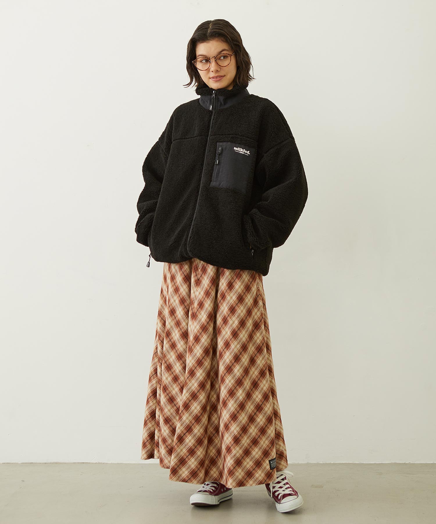 FLARE PLAID SKIRT