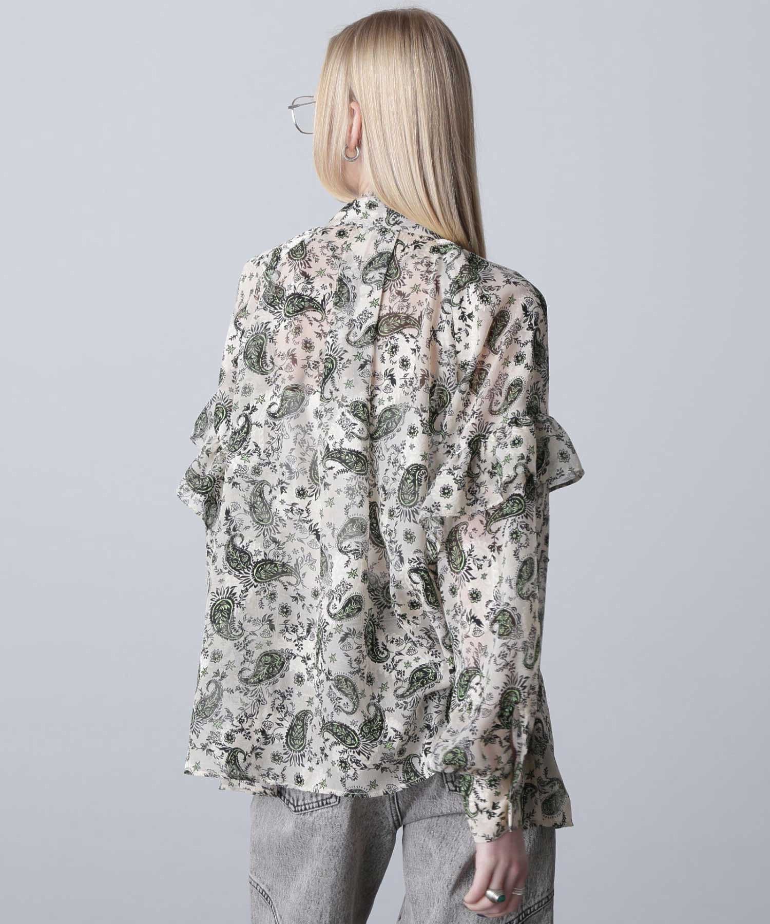 ジャガードプリントブラウス