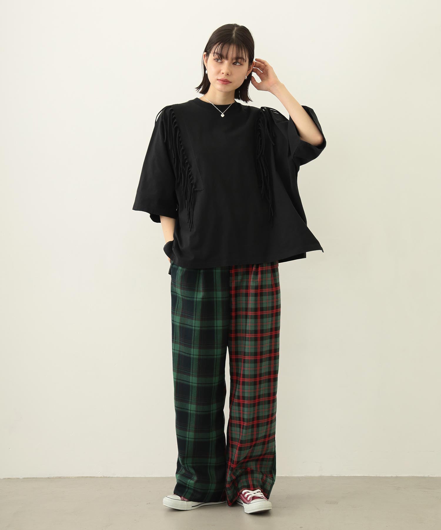 COMBINATION PLAID PANTS