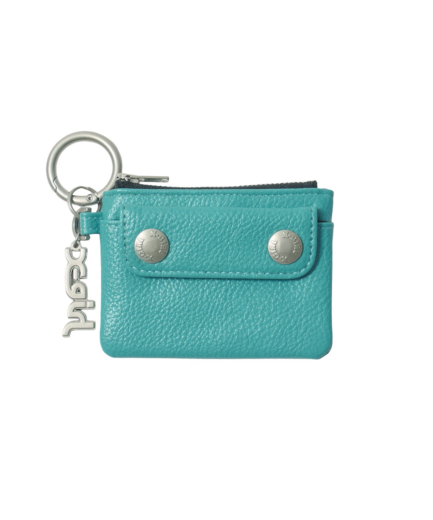 MILLS LOGO CHARM FAUX LEATHER COMPACT WALLET