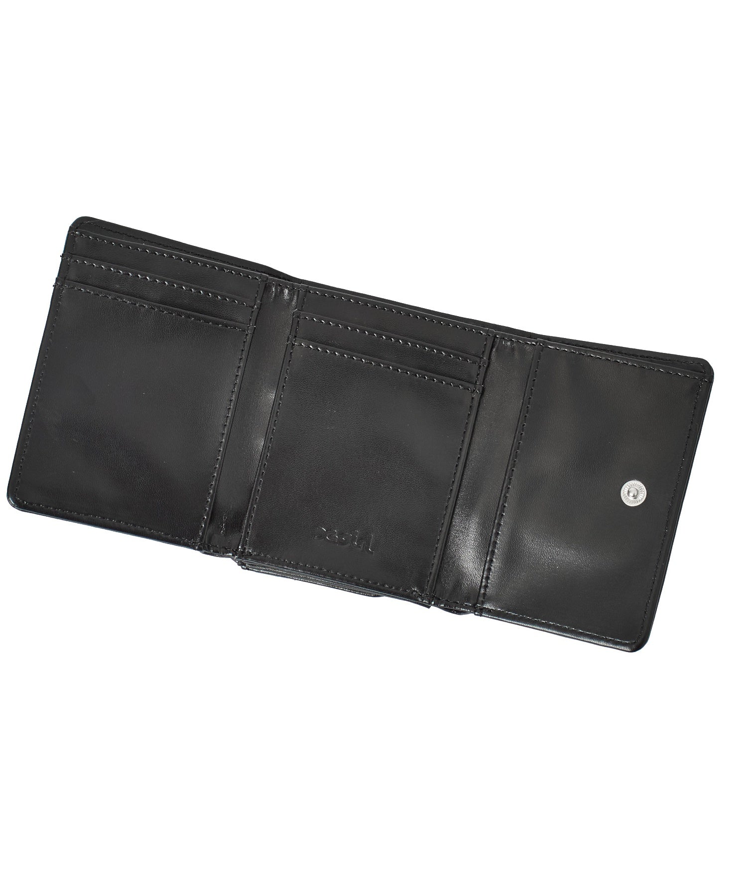 TONAL OVAL LOGO BUCKLE FAUX LEATHER MINI WALLET