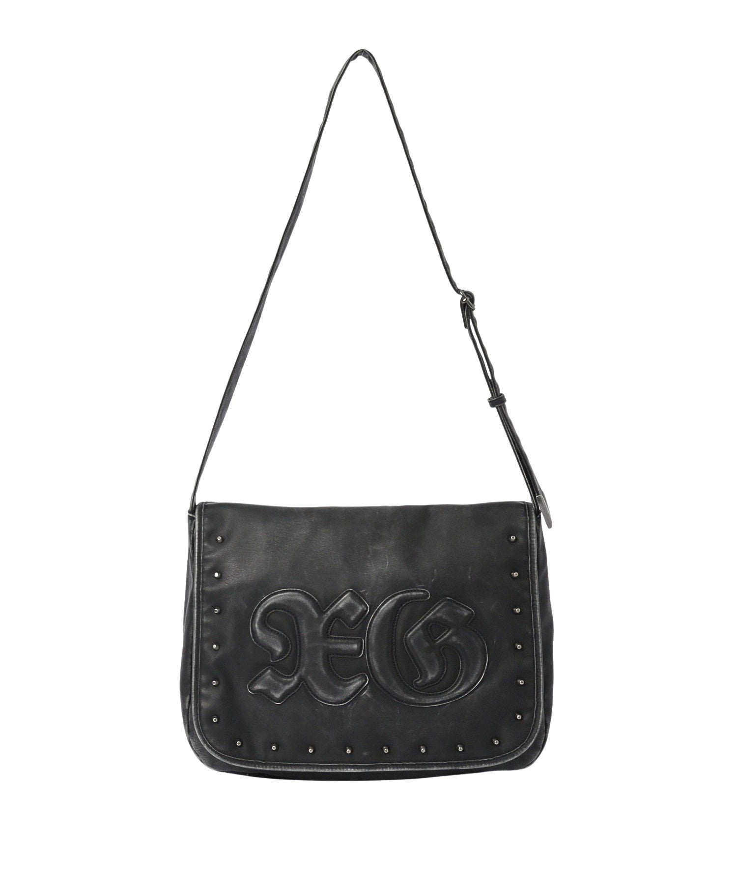 XG LOGO PATCH STUDDED FAUX LEATHER SHOULDER BAG