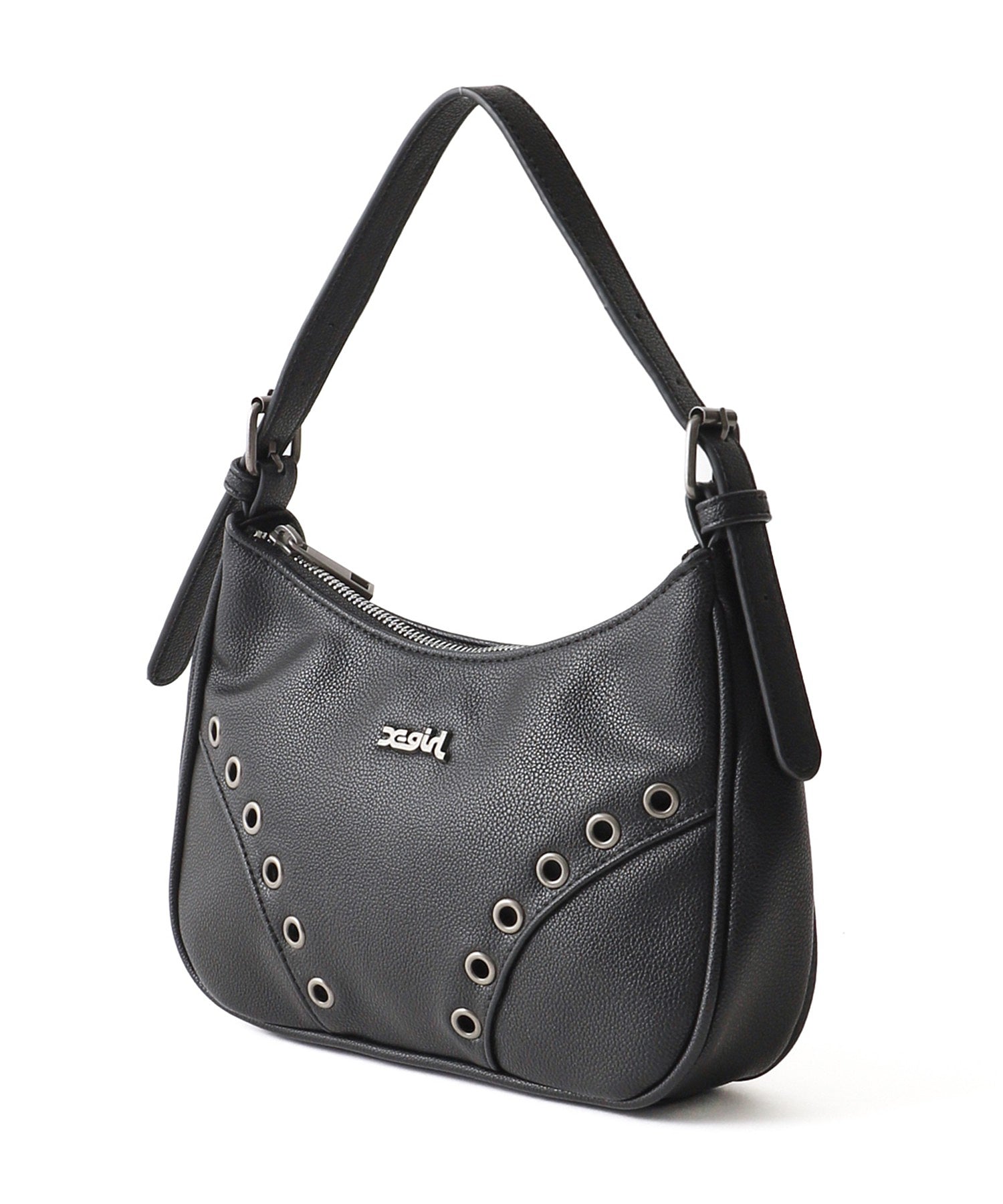 EYELET FAUX LEATHER HAND BAG