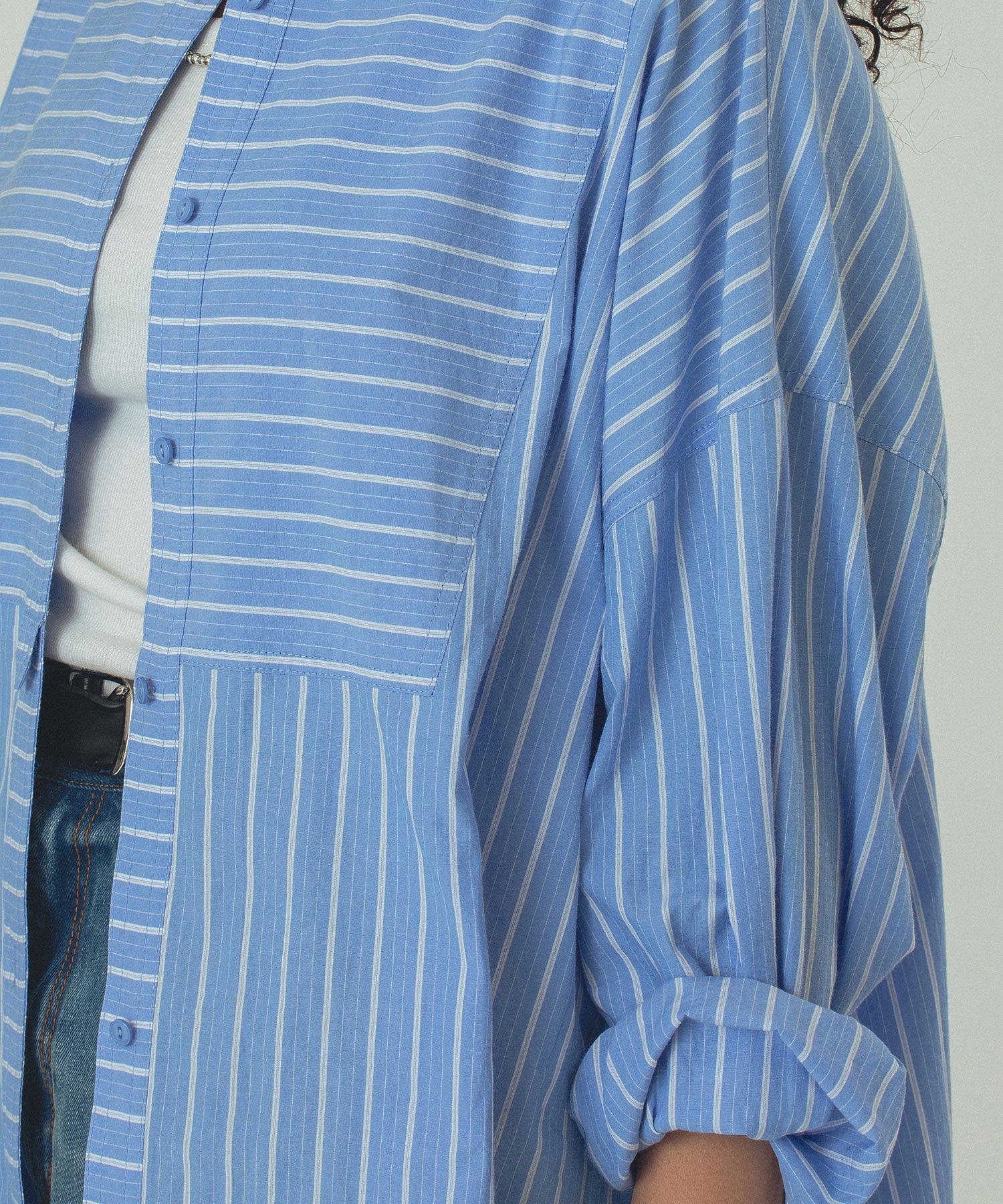 GENE HEAVENS/BACK OPEN STRIPE SHIRT