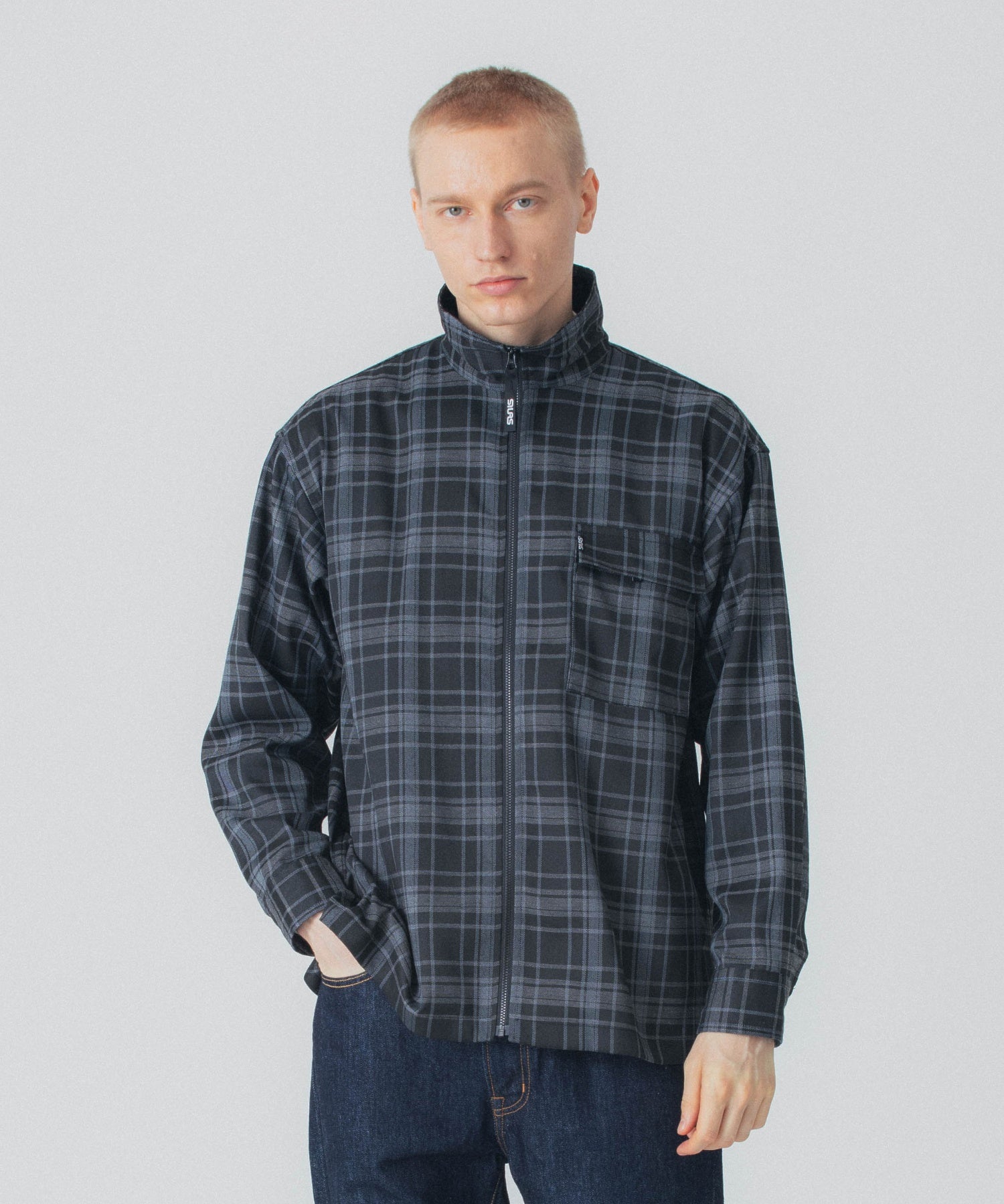 FULL ZIP PLAID SHIRT