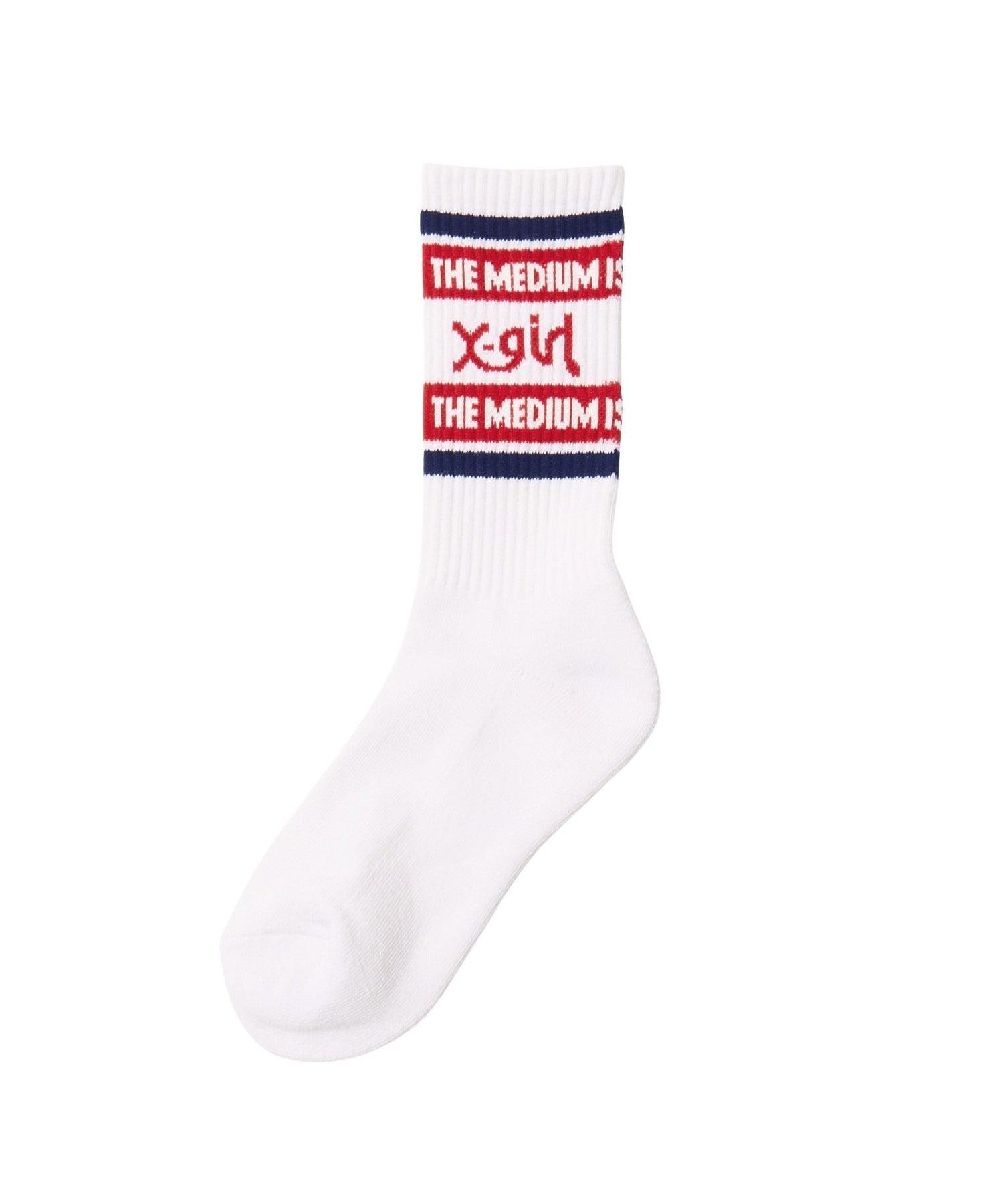 MILLS LOGO STRIPED JACQUARD RIB SOCKS