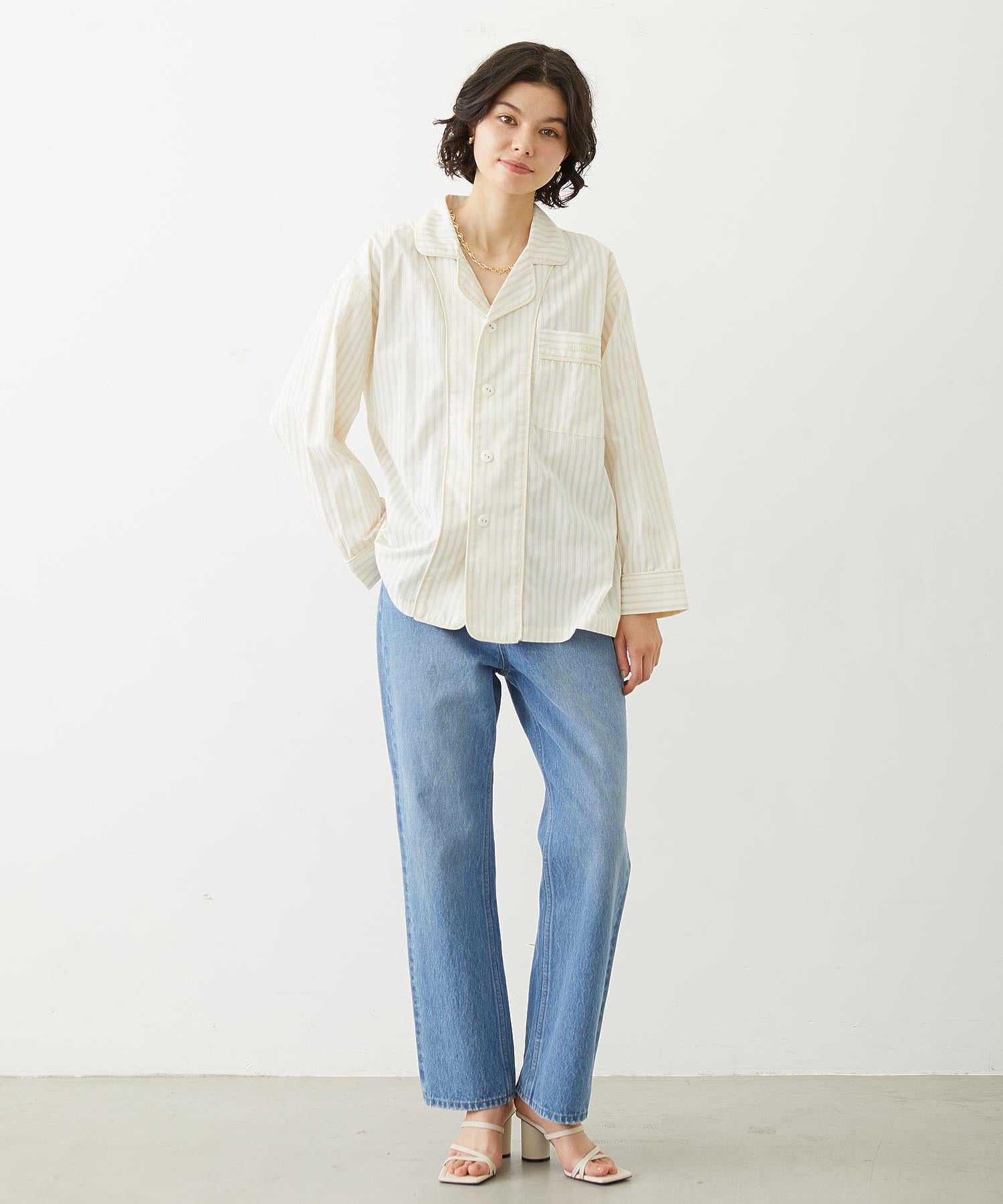 STRIPED PAJAMA SHIRT