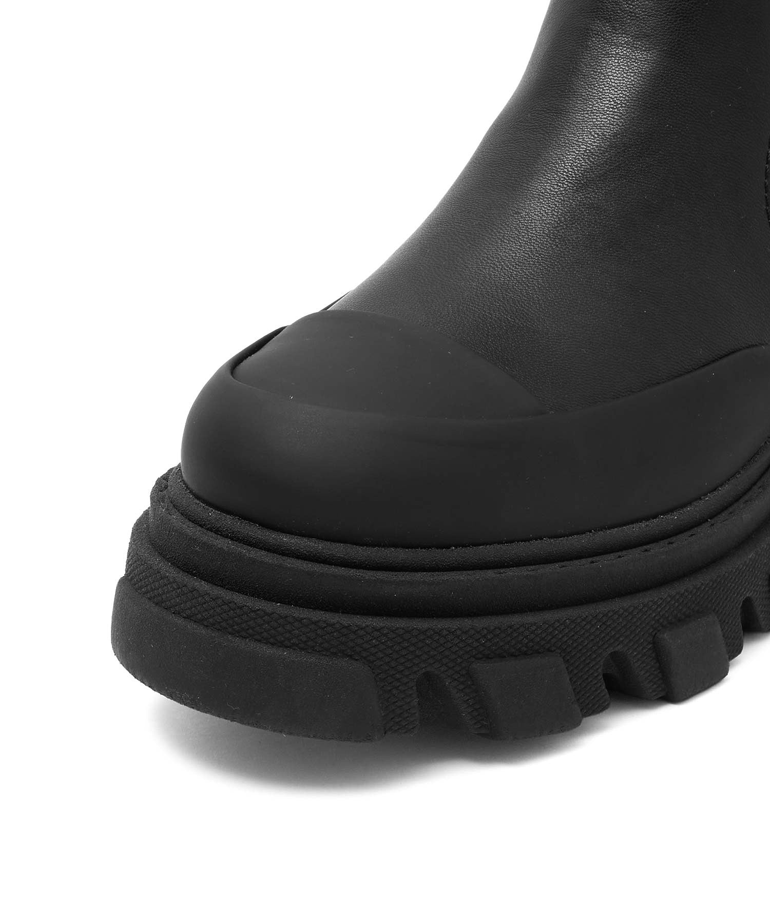 GANNI/CLEATED HIGH CHELSEA BOOT BLACK STITCH
