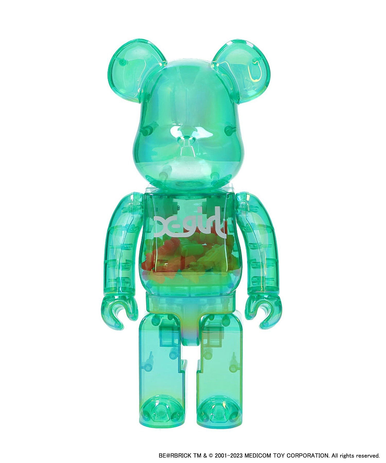 BE@RBRICK X-girl CLEAR GREEN 100% & 400% – calif