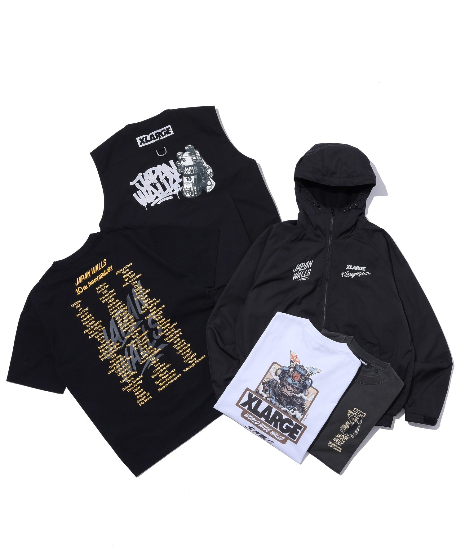 XLARGE x JAPAN WALLS 10TH ANNIVERSARY S/S TEE calif-ART