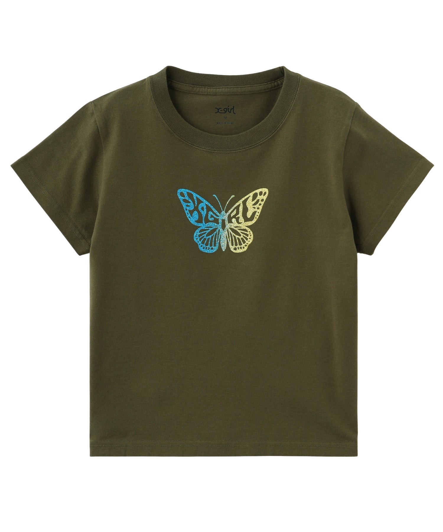 GRADIENT GLITTER BUTTERFLY S/S BABY TEE