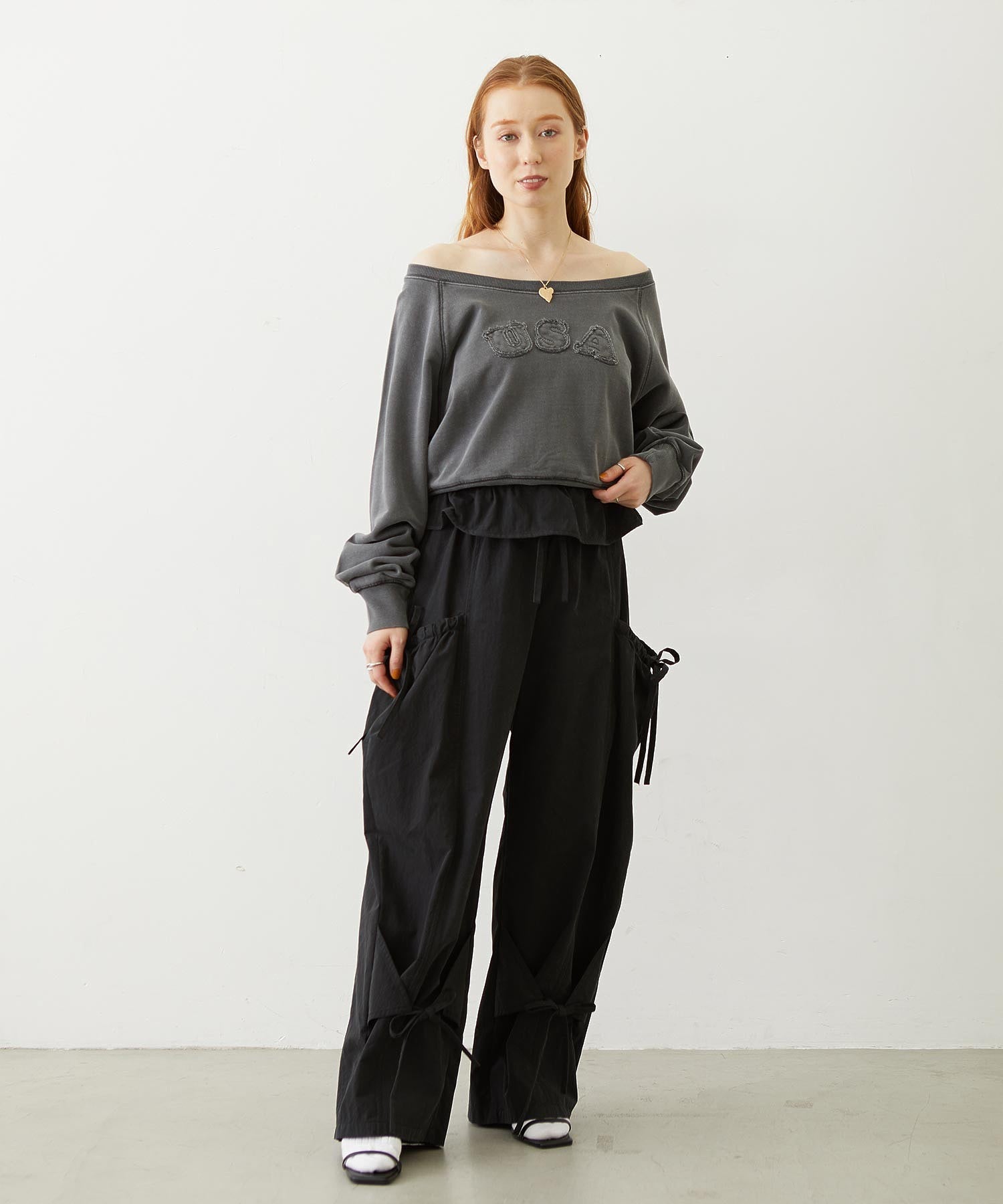 WASHED OFF SHOULDER TOP