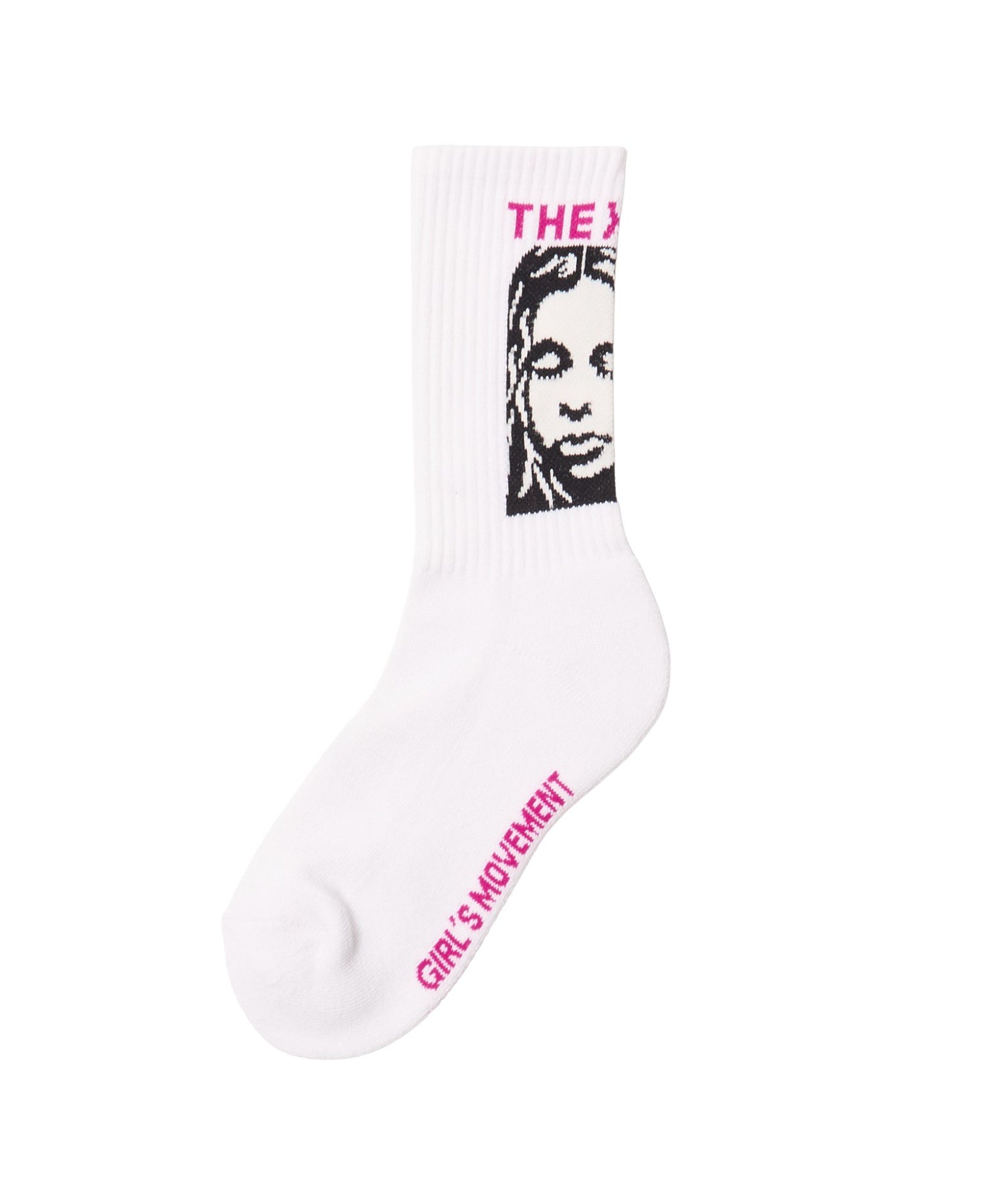 THE X-GIRL LOGO AND FACE JACQUARD RIB SOCKS