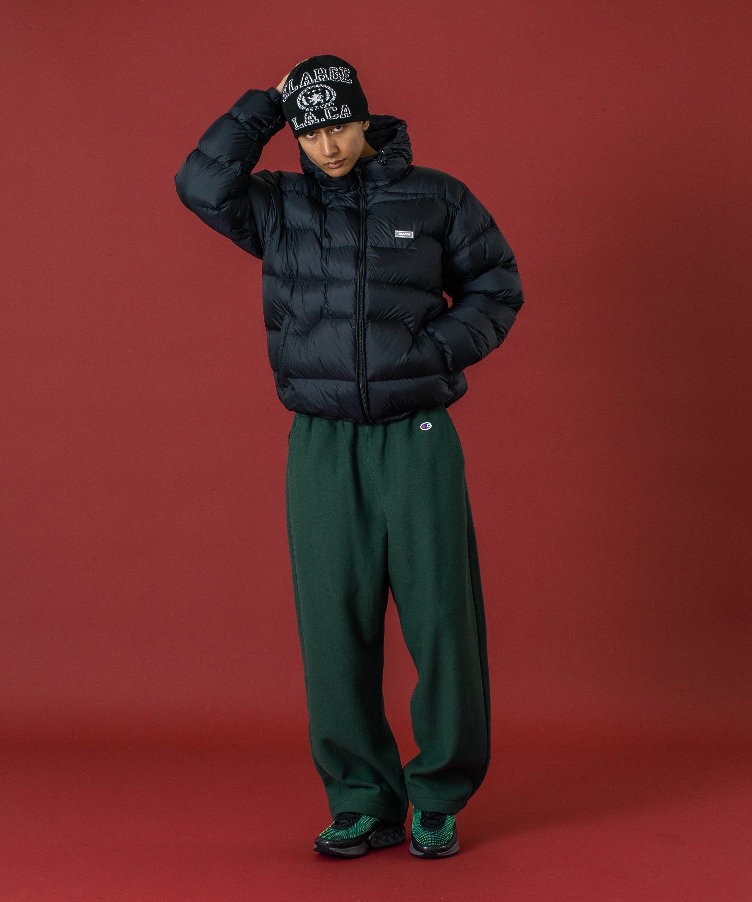 XLARGE×Champion REVERSE WEAVE WIDE SWEAT PANTS