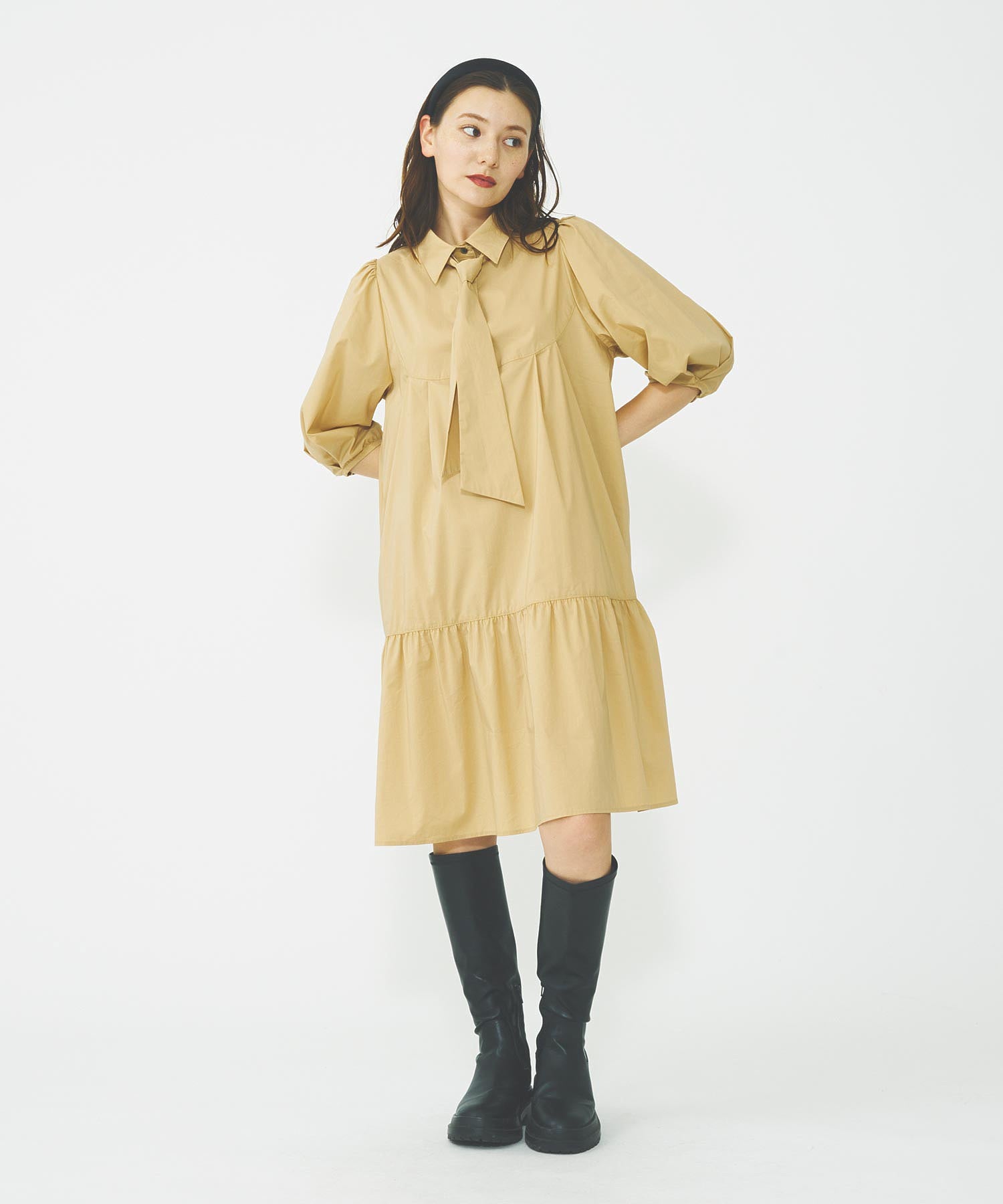 BOW TIE SHIRT DRESS