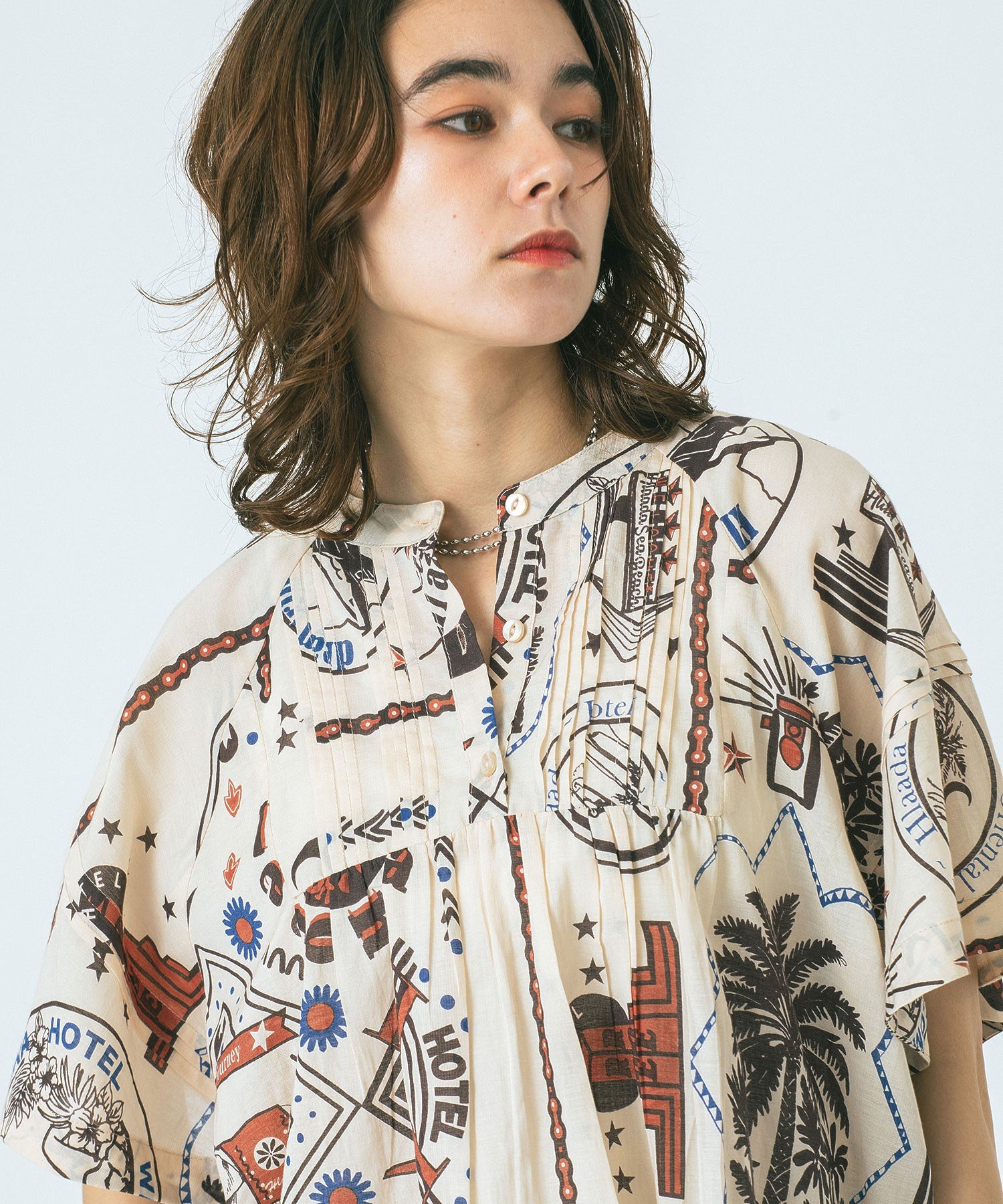 HLAADA for ROSE BUD/BANDANATUCK SHIRT