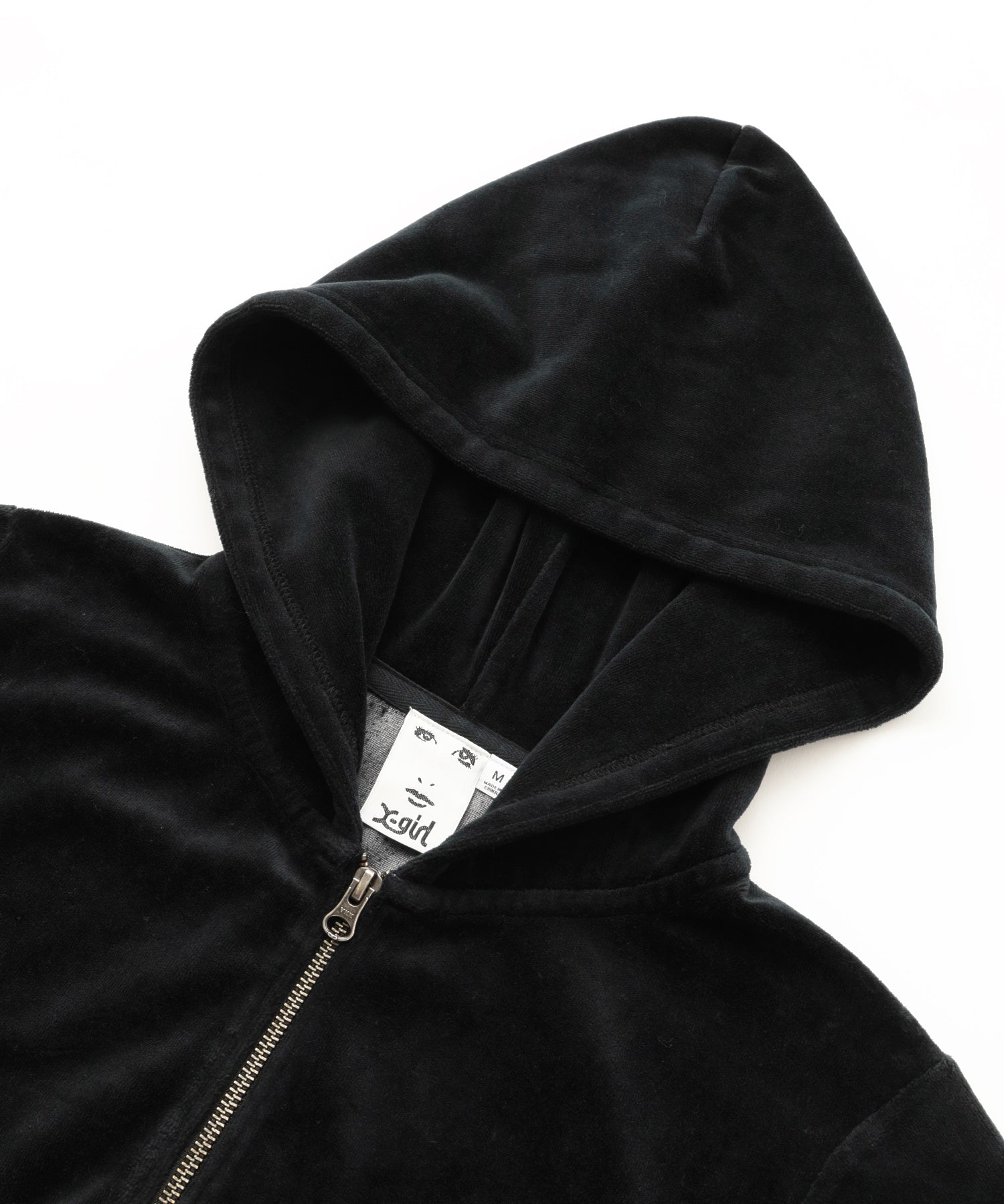 FADED VELOUR COMPACT ZIP UP HOODIE