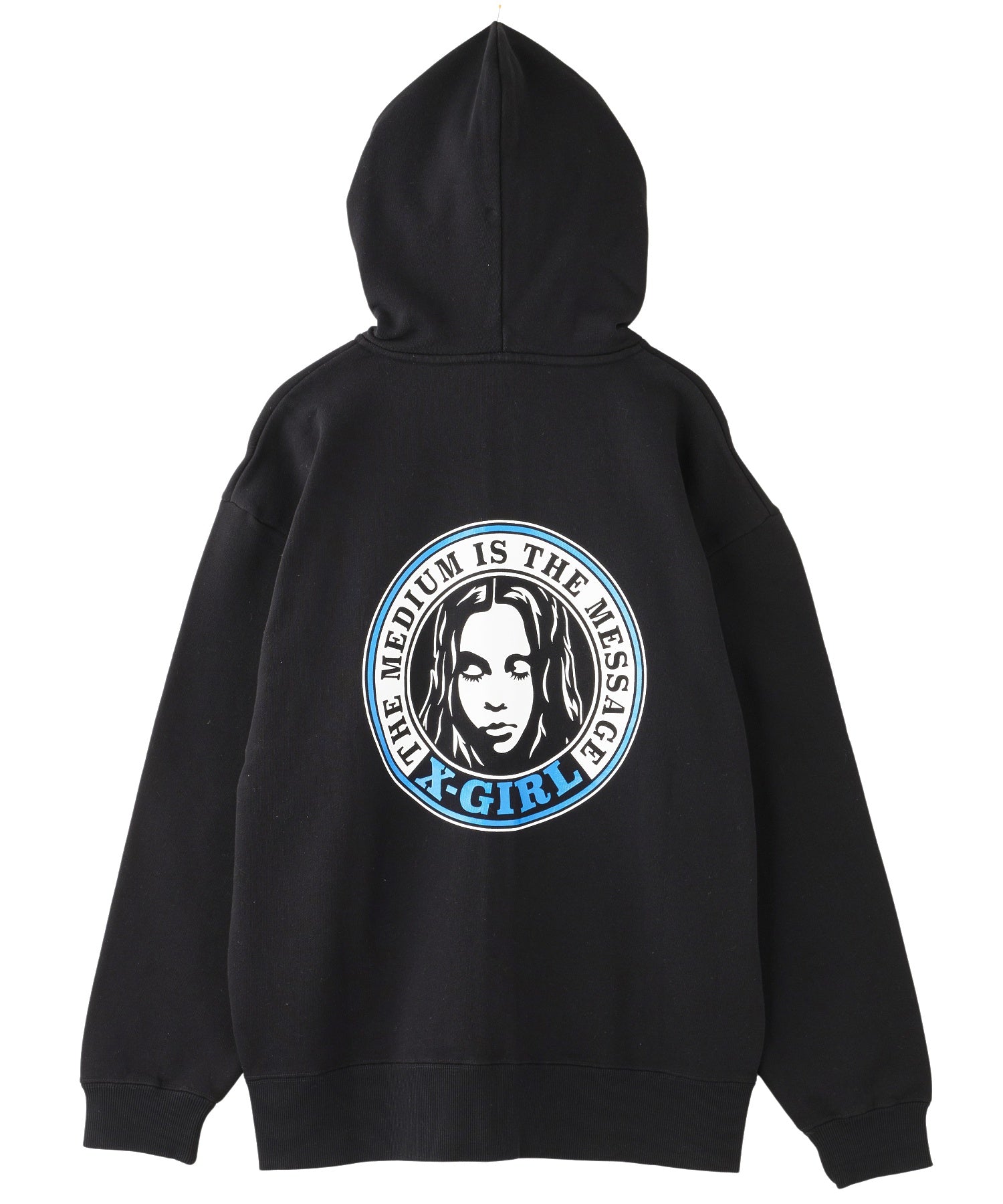 CIRCLE LOGO AND FACE ZIP UP SWEAT HOODIE