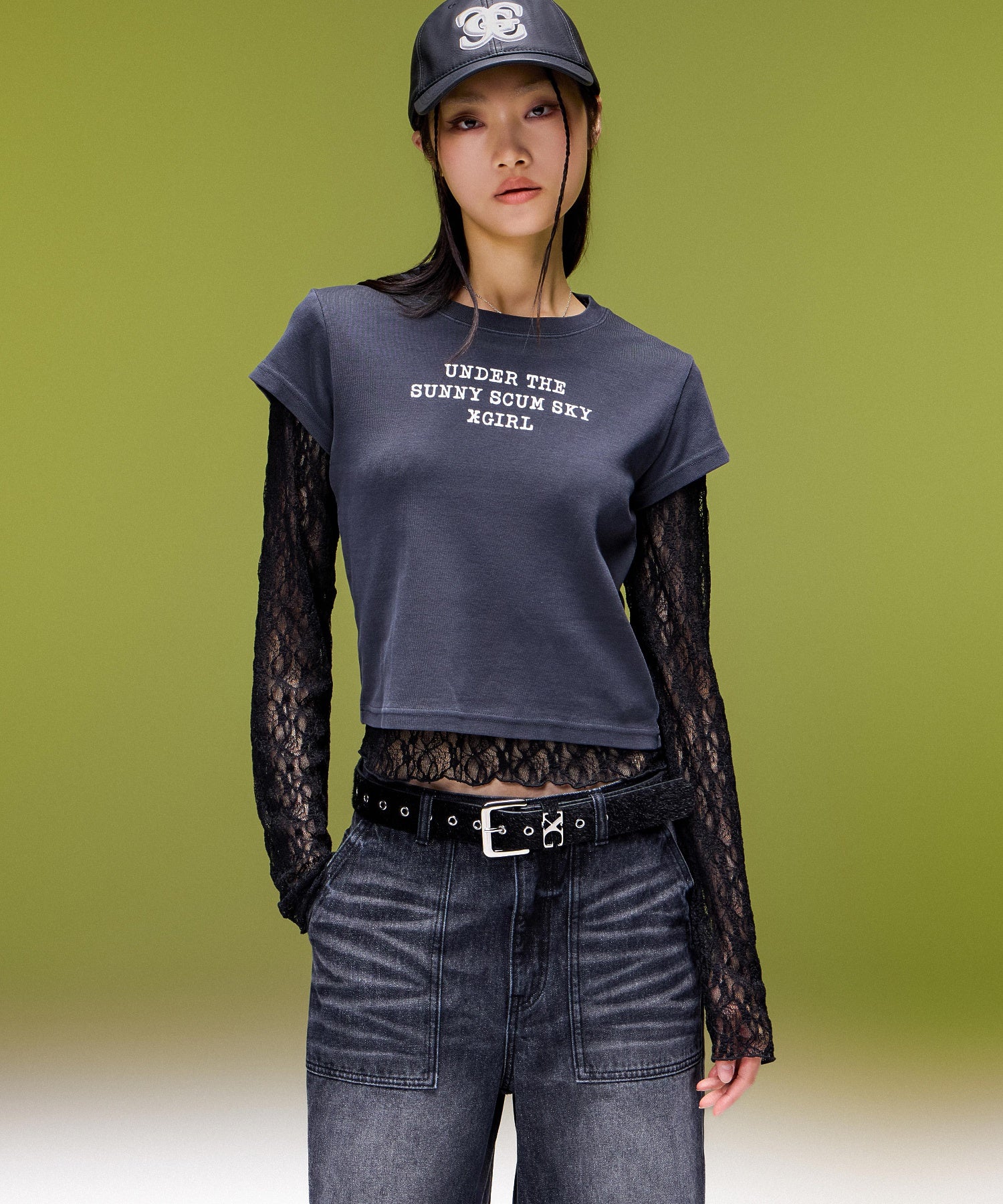 FADED WIDE LEG FLARE DENIM PANTS