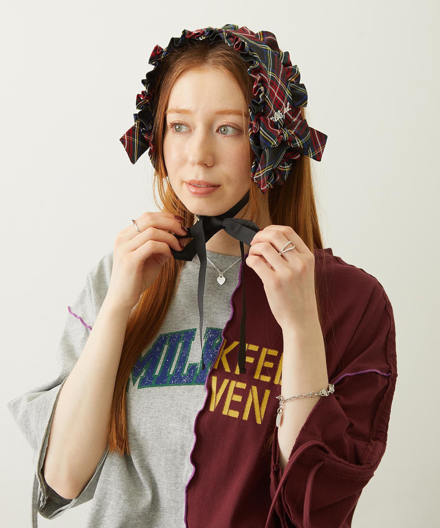 FRILLED TARTAN EARMUFFS