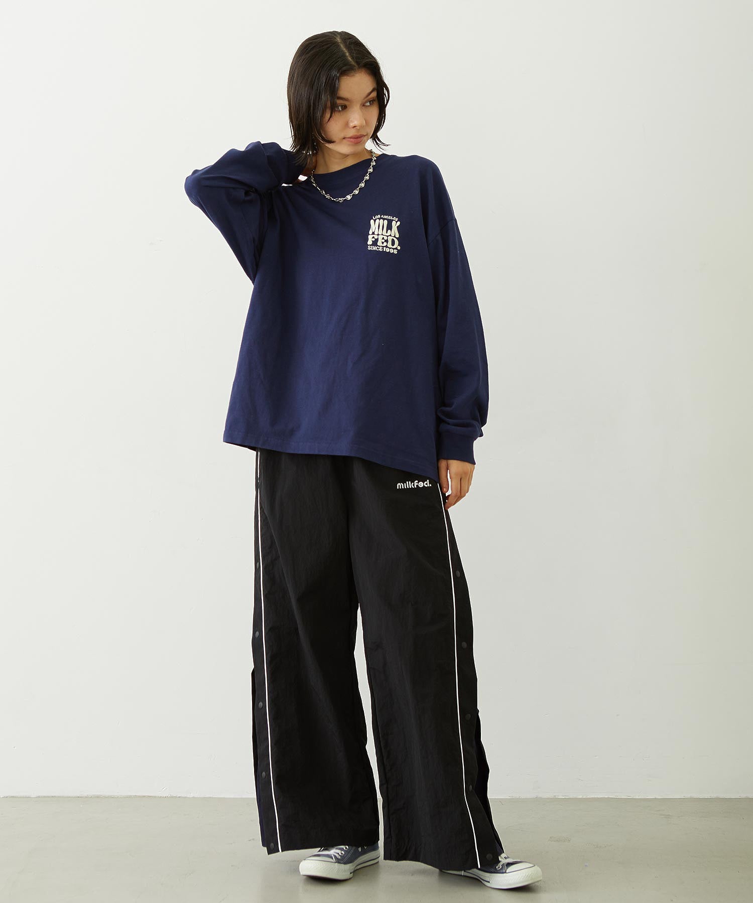 FLOWER DOT PATTERN LOGO WIDE L/S TEE