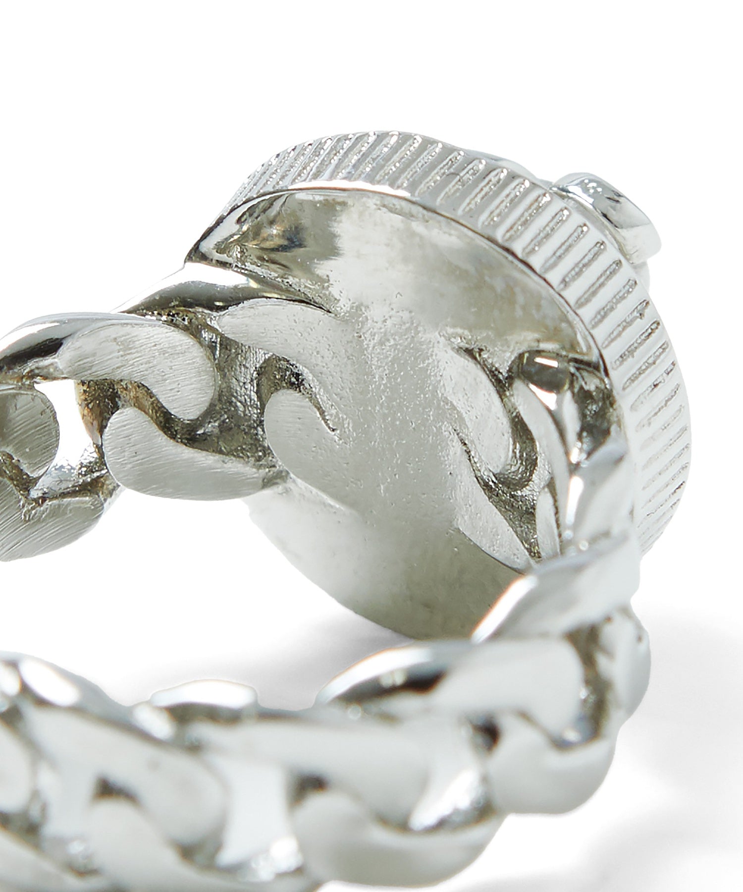 FAUX PEARL EMBLEM LOGO RING