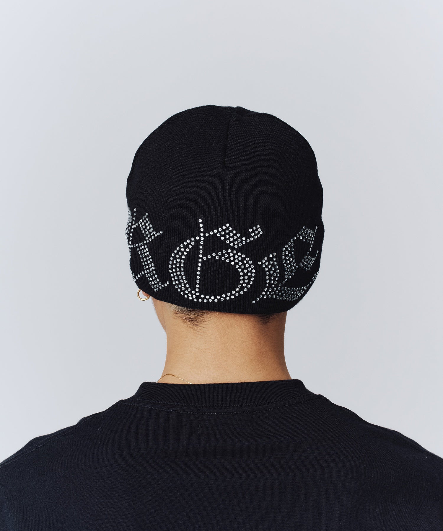 RHINESTONE LOGO KNIT CAP