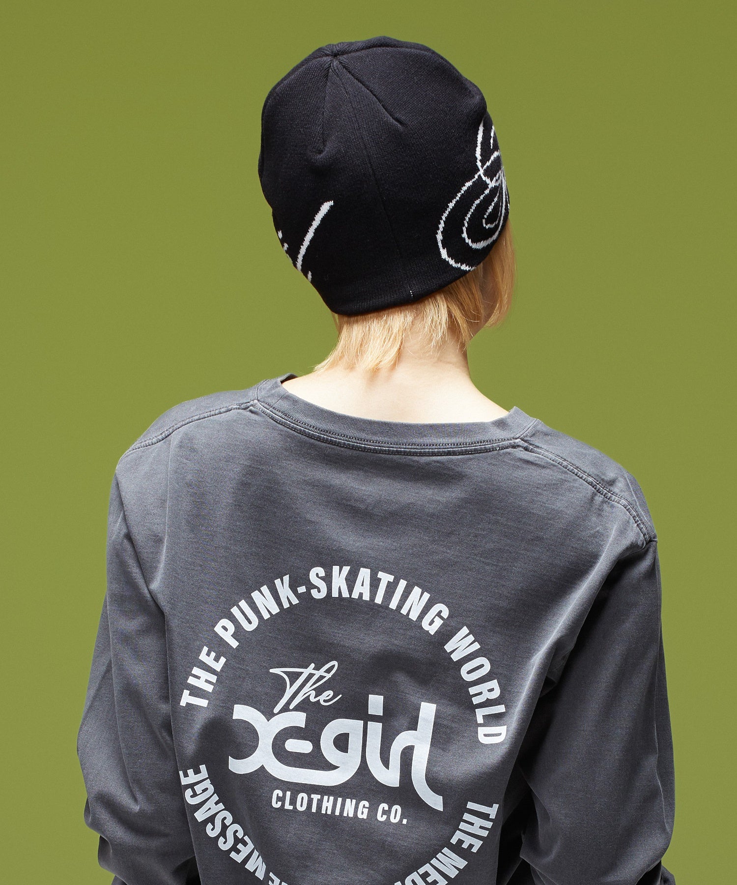 THE X-GIRL SCRIPT LOGO JACQUARD BEANIE