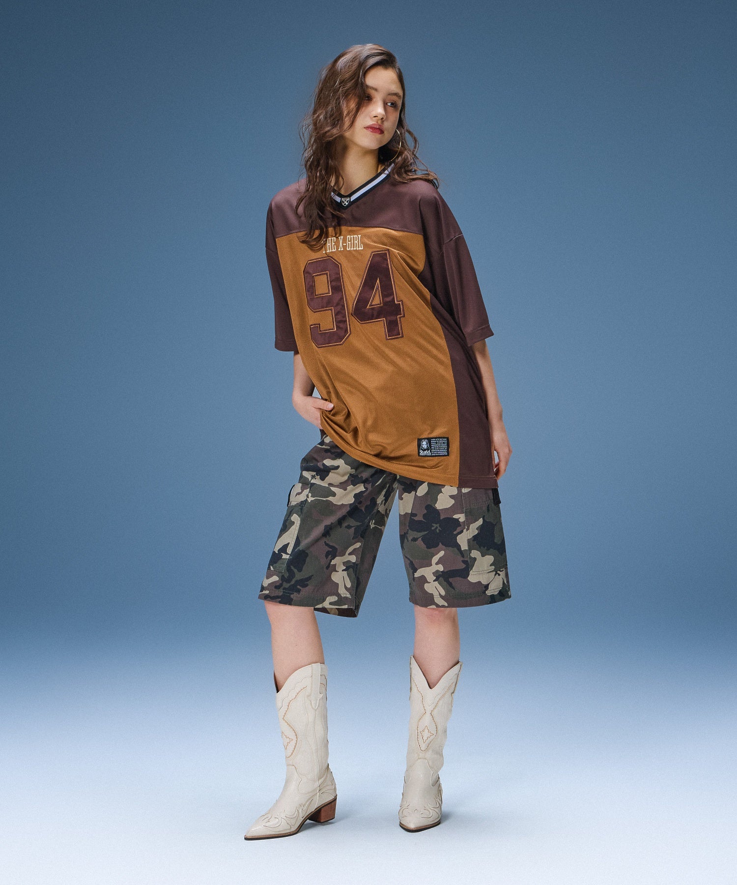 FACE LABEL FOOTBALL TEE DRESS